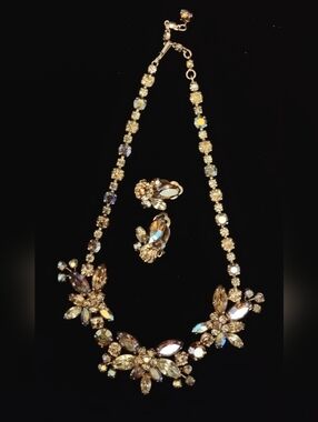 Signed Sherman Butterfly Necklace & Earrings